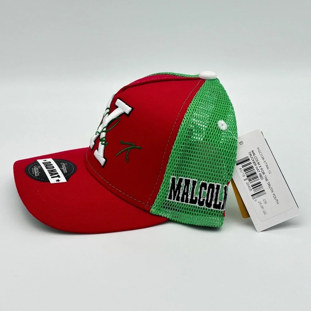 Headgear Malcolm X‎ For The Truth Youth Trucker Hat Red Green Snapback